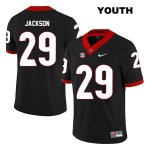Youth Georgia Bulldogs NCAA #29 Darius Jackson Nike Stitched Black Legend Authentic College Football Jersey GPI3654ZL